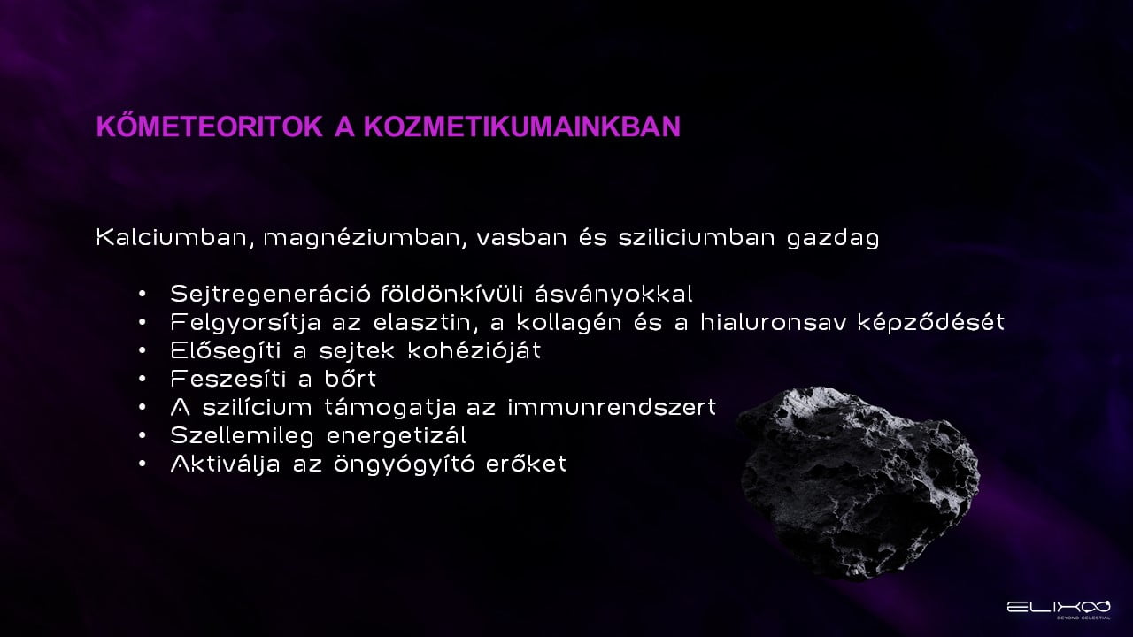 ELIXOO kőmeteoritok a kozmetikumokban