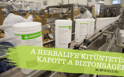 A Herbalife-ot kitüntették a biztonságra tett erőfeszíteséért
